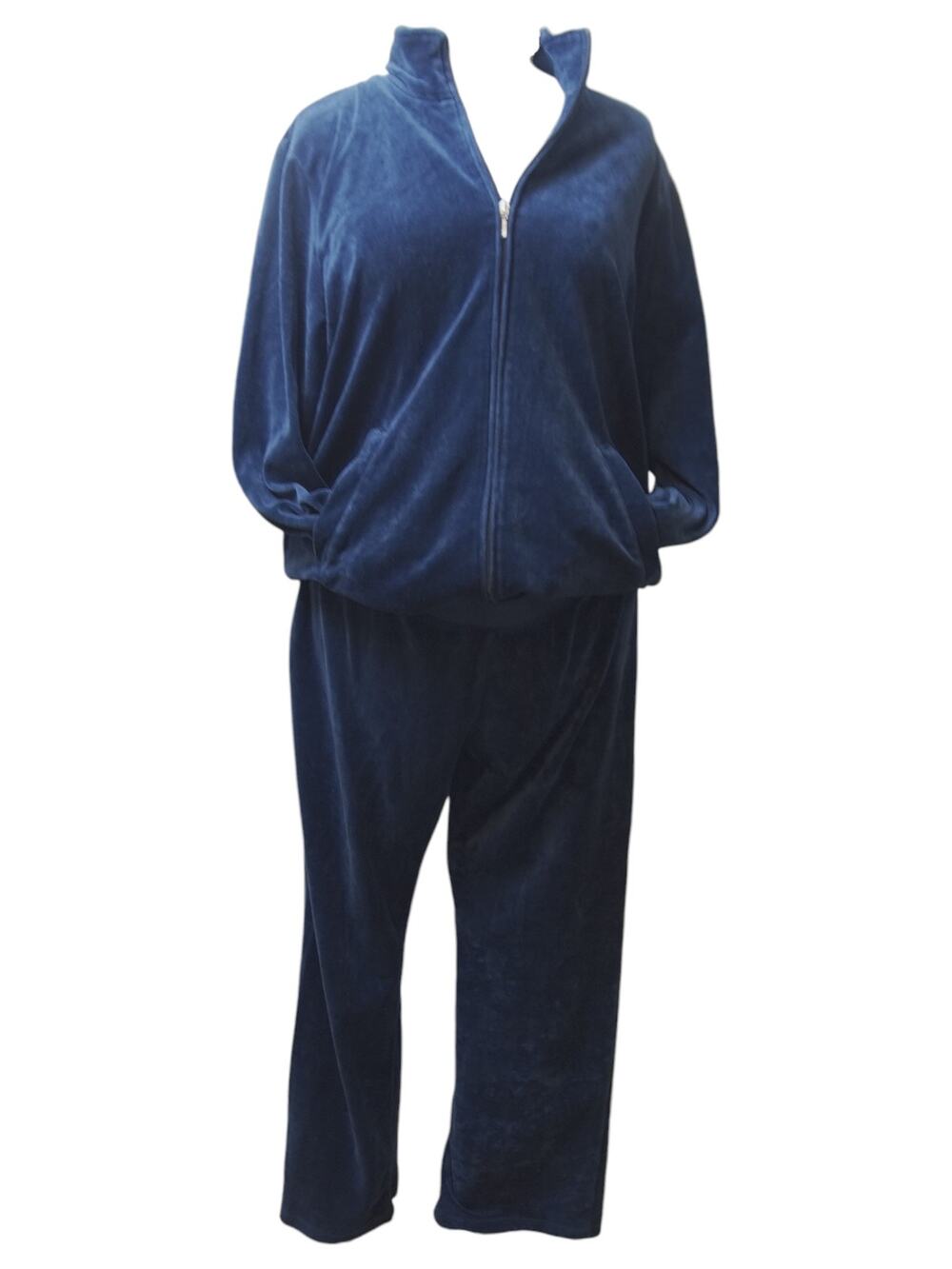 Teal Velour 2 Piece Track Set 1X Preview Zip Jacket w/ Pants Athlesure EUC
